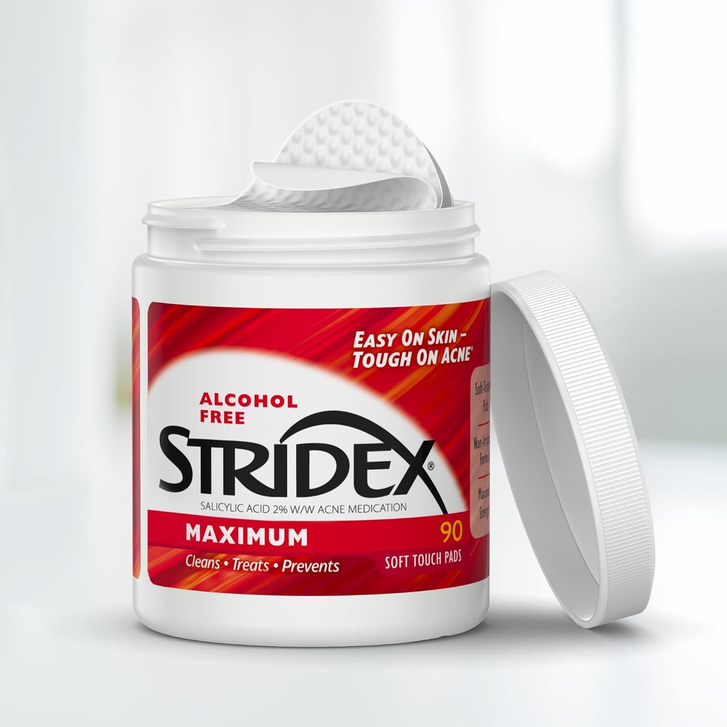 Stridex - Single-Step Acne Control (Daily Care Acne Pads Maximum Strength/Alcohol-Free/Soft Touch Pads/55 Pads)