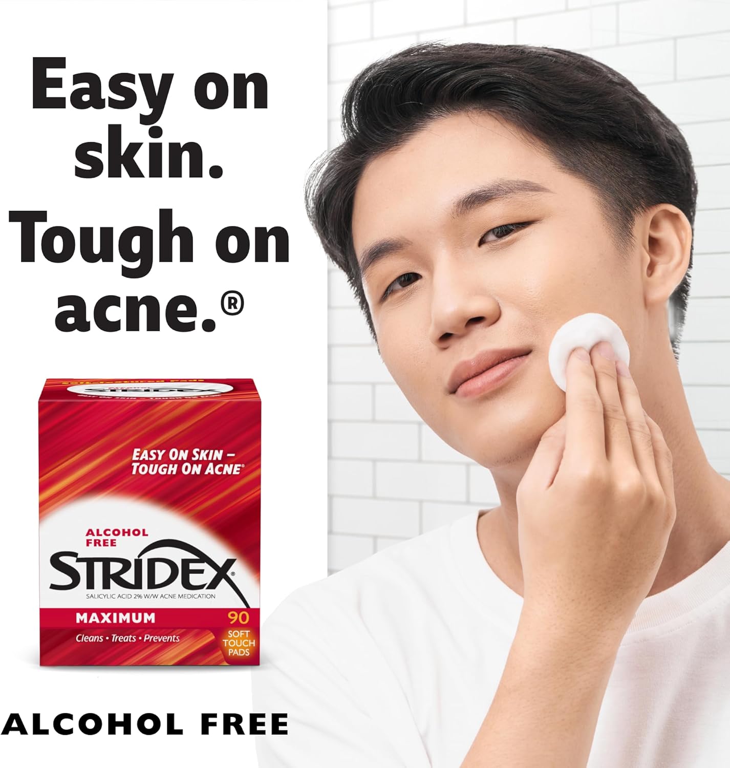 Stridex - Single-Step Acne Control (Daily Care Acne Pads Maximum Strength/Alcohol-Free/Soft Touch Pads/55 Pads)
